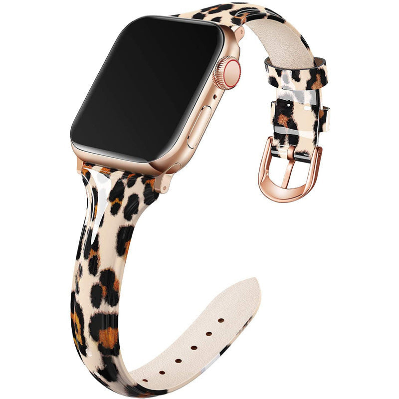 Compatible With , Suitable For  Watch 6se Strap Watch Small Waist Glossy Patent Leather Iwatch Leather Strap Switch2Console