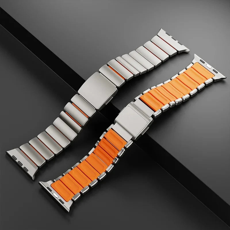 Bracelet de luxe en acier inoxydable pour Apple Watch Ultra 3 2 1 49mm iwatch 11 10 46mm bracelet en métal pour série 9 8 7 6 se 5 4 46mm 45mm FennecProtect
